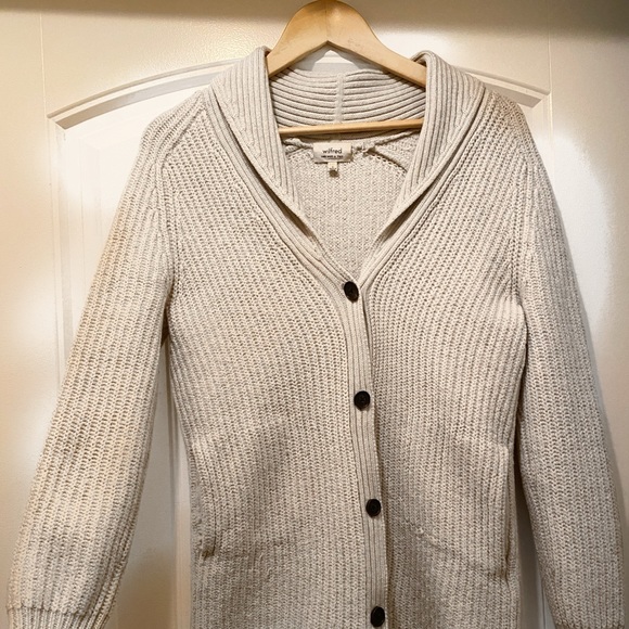 Aritzia Wilfred Beige Merino Wool Cardigan. S